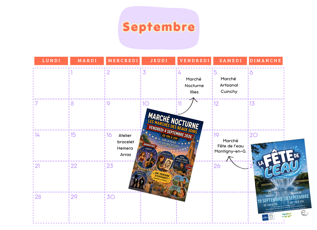 L'agenda du mois de Septembre